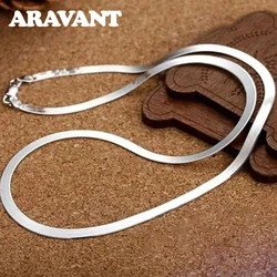 Aravant 925 Silver 4MM Snake Bone Necklace Chain For Women Men Fashion Jewelry