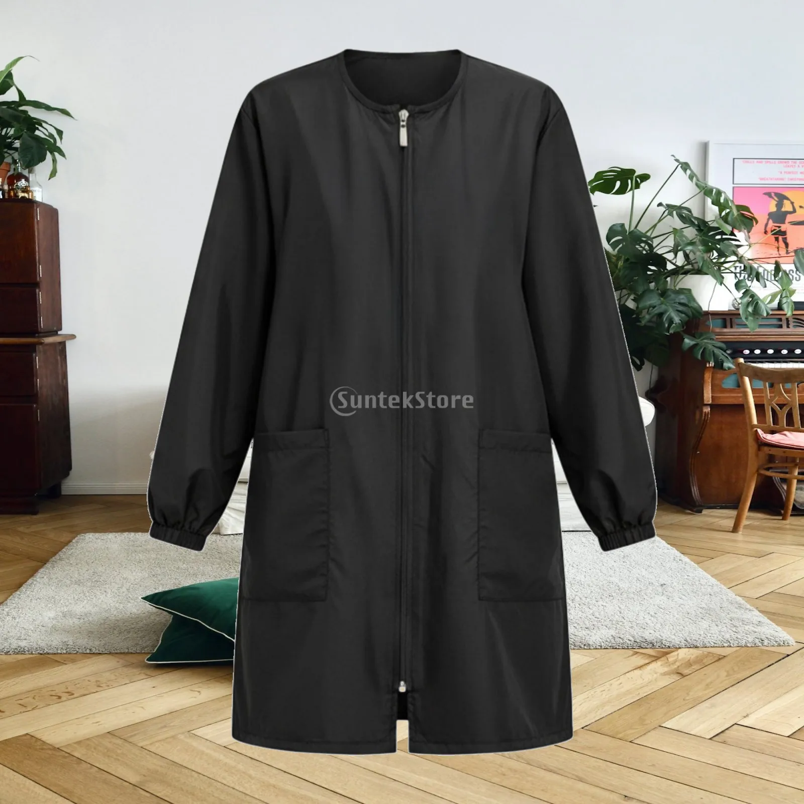 Stain Resistant Barber Apron Smock with Pockets for Men Women Salon Work Uniform