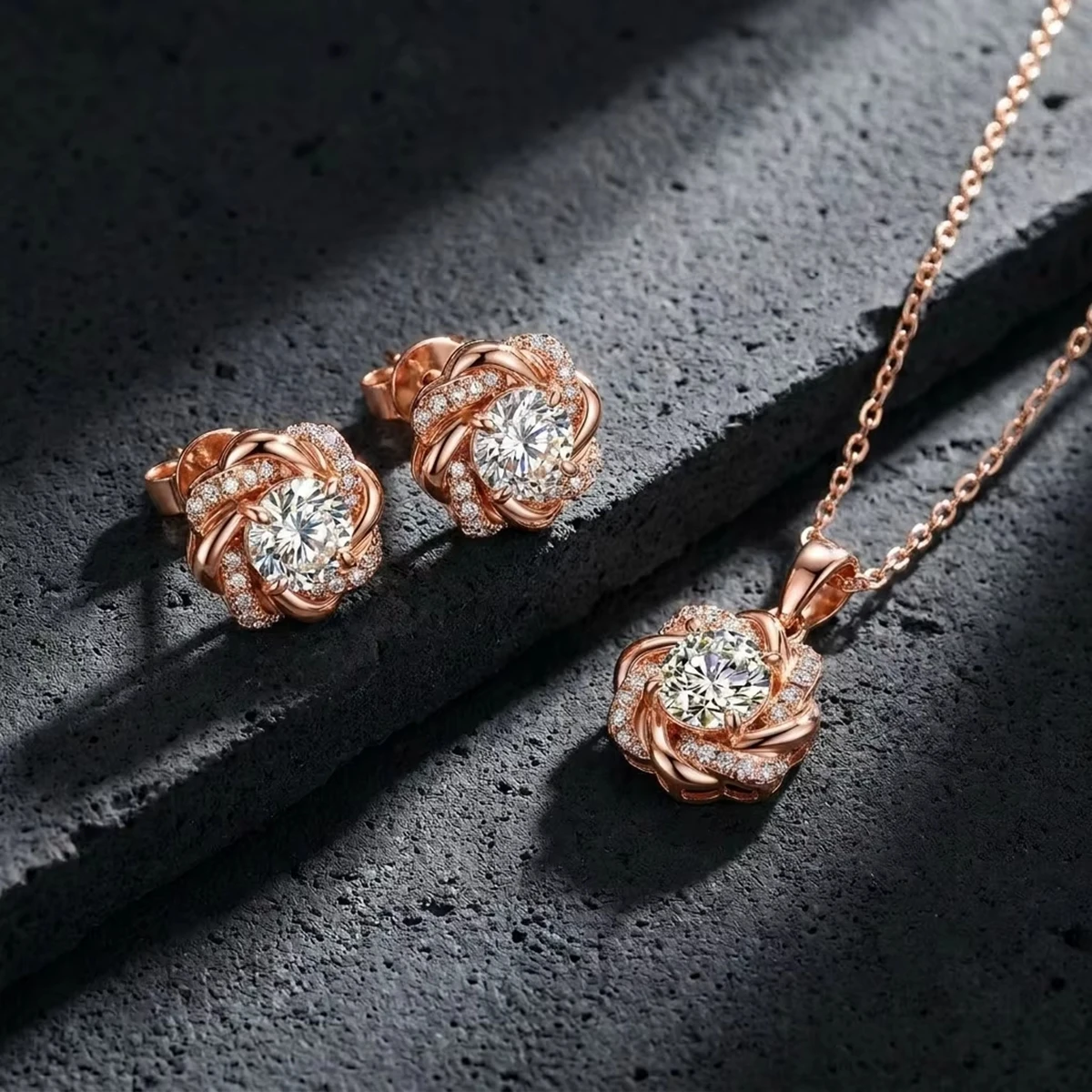 Moissanite Earrings With Certificate 2 Carat Rose Gold Luxury Jewelry For Woman Star Of David Design Trend Gift Female Mossanite