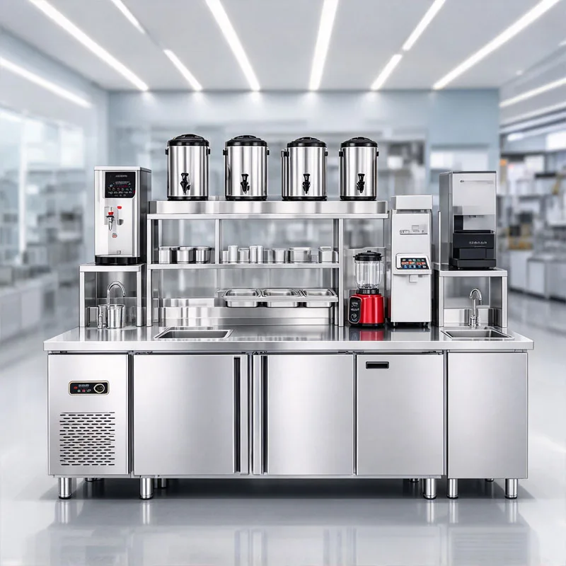Multi Functional Bubble Tea Station Stainless Steel For Commercial Kitchen Customized