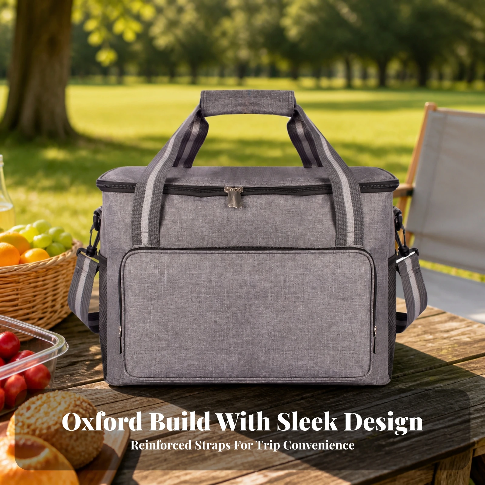 Foldable Insulated Cooler Bag Leak Proof 24 L Insulated Cooler Bag Easy to Clean Lightweight for Outdoor Activities, Camping