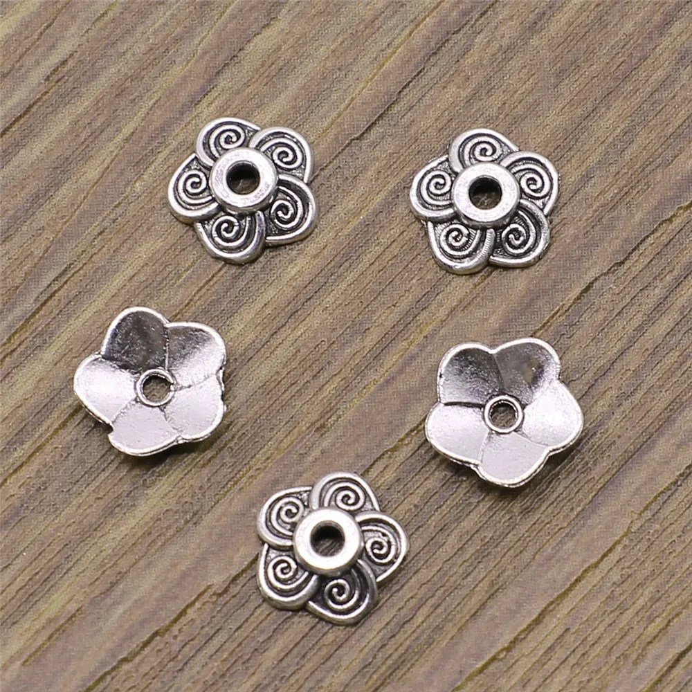 100pcs 5 Colors 9x9mm Flower Bead Caps Jewelry Findings Bead End Caps Jewelry Making Findings Bead Caps For Jewelry Making