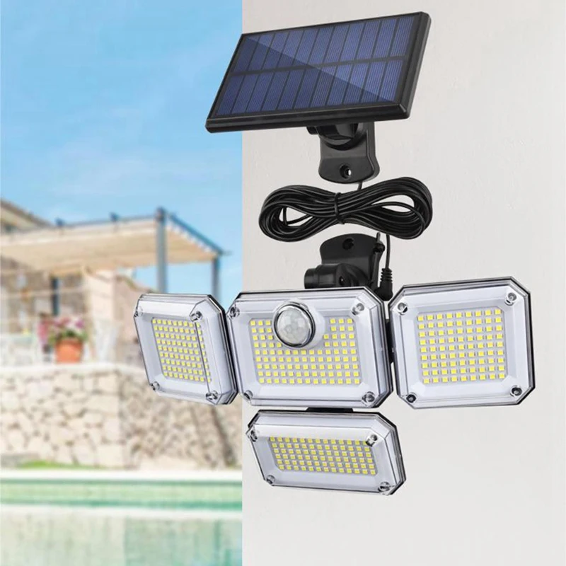 

1 Piece Solar Lights LED Adjustable 4 Heads Flood Lamps Garden Yard Street Light