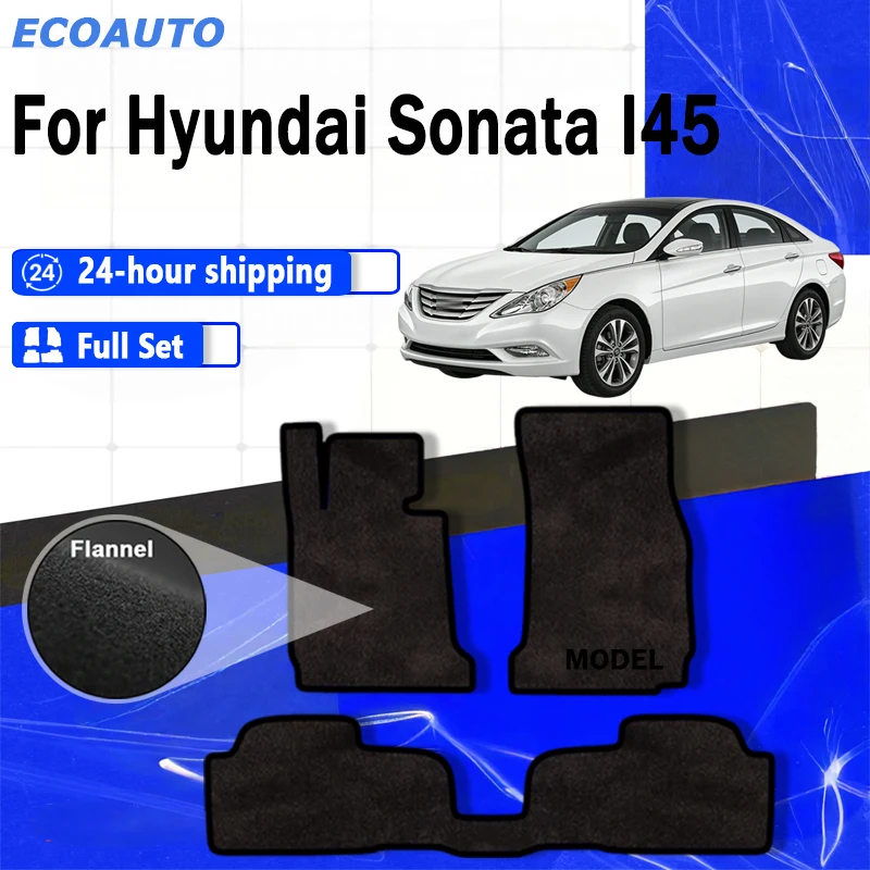 

Автомобильные коврики ECOAUTO из фланели для Hyundai Sonata I45 YF 2010~2014, ковры, подкладки для ног, покрытия для пола, аксессуары для салона
