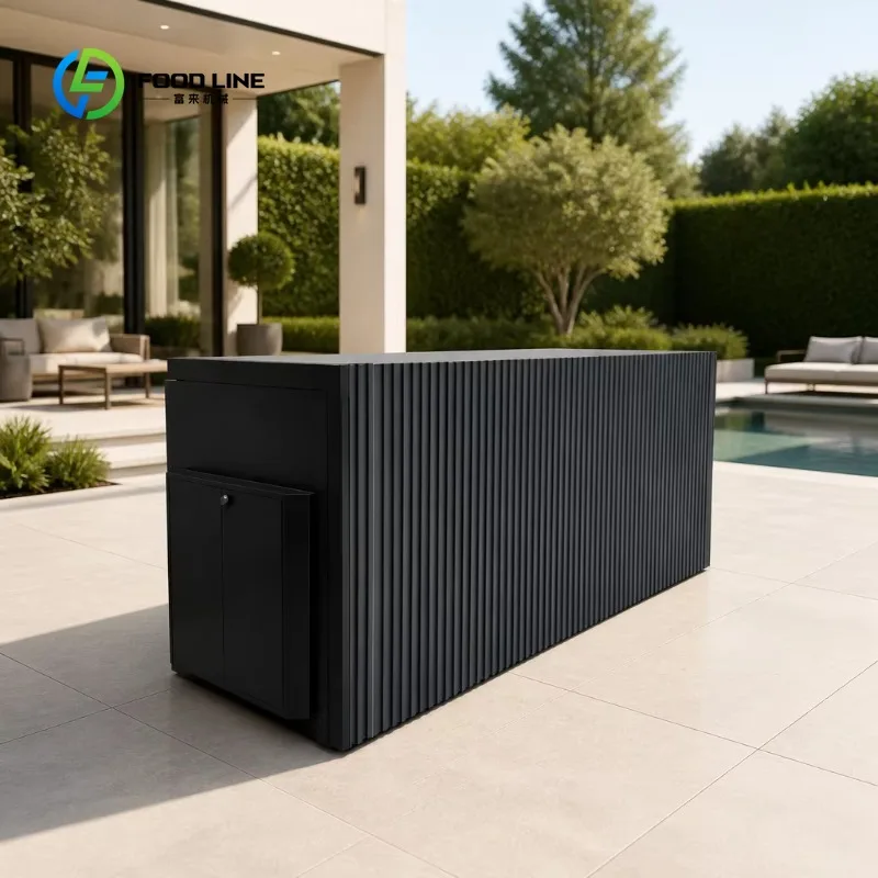 Customized Waterproof Folding Outdoor Kitchen Unit with Grill Acrylic Faucet Drawer Slide Modern Garden BBQ Bar