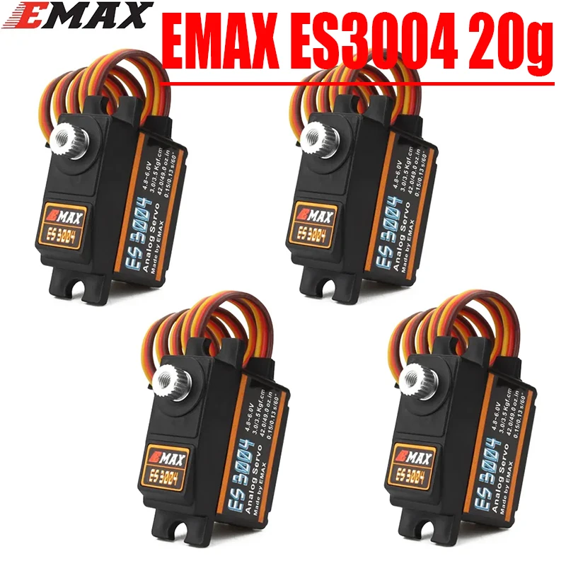 1PCS  EMAX ES3004 20g 3.5kg 0.13sec 23T Metal Gear Analog Servo For RC Airplane ES3104 upgrade