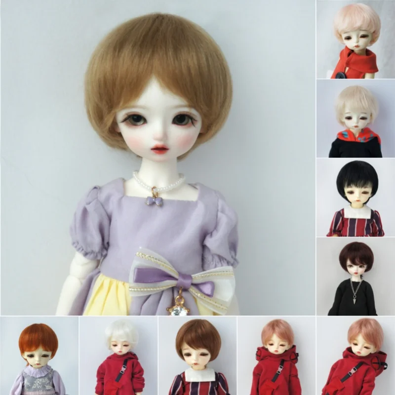 JD293 1/8 1/6 1/4 1/3 Short Boy Friend Cut Mohair Doll Wigs  6-7inch 7-8inch 8-9inch 9-10inch  OB11 YOSD MSD SD Doll Accessories
