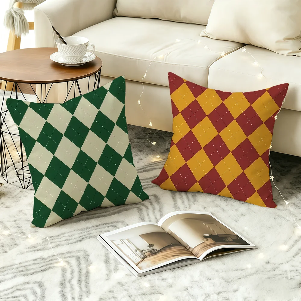 Magic Academy Diamond Pattern cushion cover Square Office Bedroom Headboard Sofa Living Room Backrest Cushions Sleeping