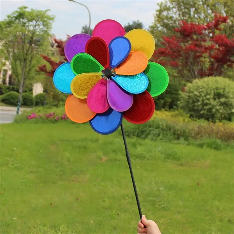 Rotate Double Layer Wind Spinners Outdoor Decorative Durability Simple Setups For Balcony Deck Or Backyard X3UC
