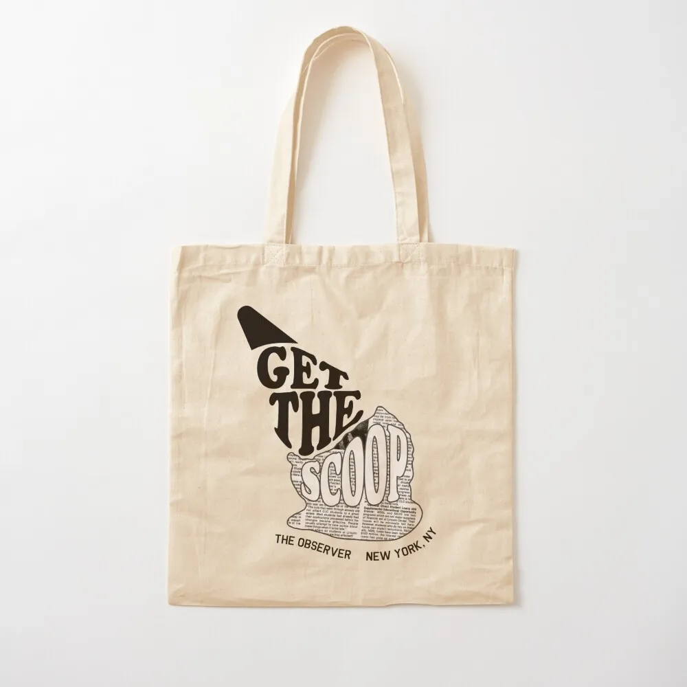 Get The Scoop Newsprint Tote Bag Custom bag Women's handbag shopper bag women canvas Eco Canvas Tote