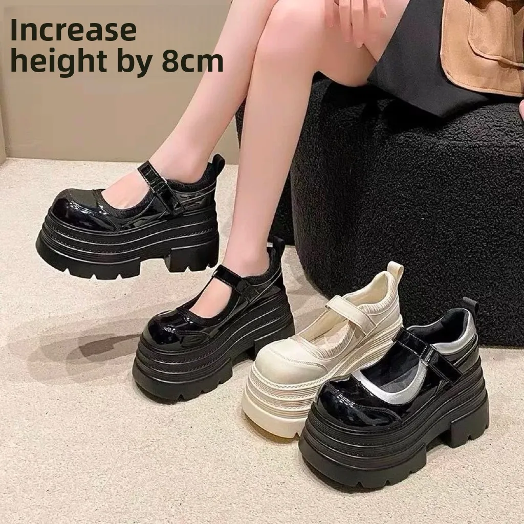 

Женские туфли на высоком каблуке Single oes, новинка 2023 года, Thi Bot, универсальные туфли Мэри Джейн на платформе oes из искусственной кожи