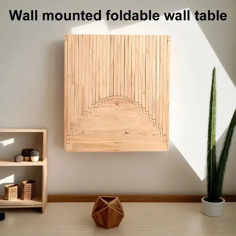 Minimalist Solid Wood Wall Mounted Computer Desk Foldable Space Saving Office Table Creative Design Hanging Desk for Home