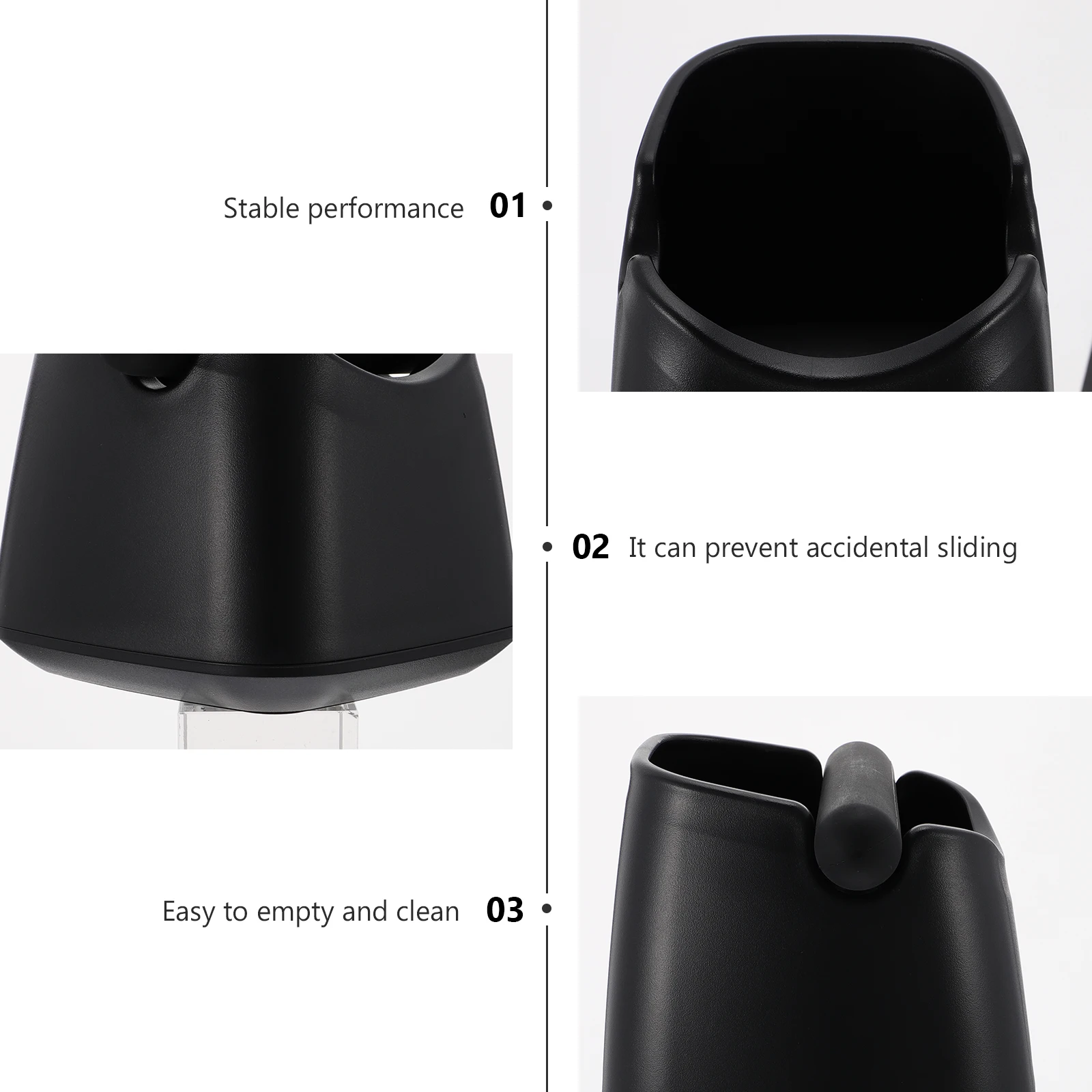

1pc Plastic Large Capacity Coffee Grounds Container Non-Slip Espresso Powder Bin For Coffee Shop Home Mini Dustbin