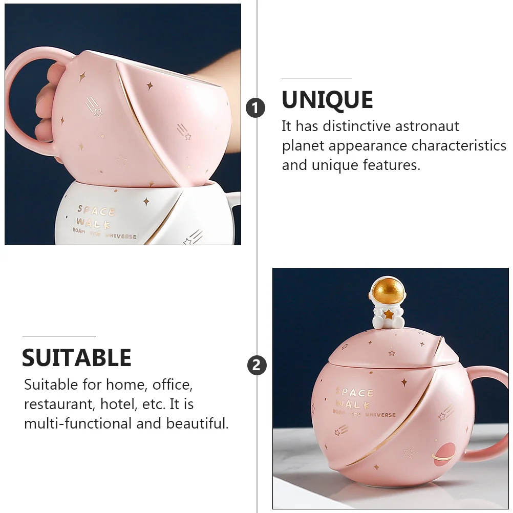 

Home Milk Cup Decorative Water Astronaut Drinking Ceramic Coffee Large Capacity for Dad Gift