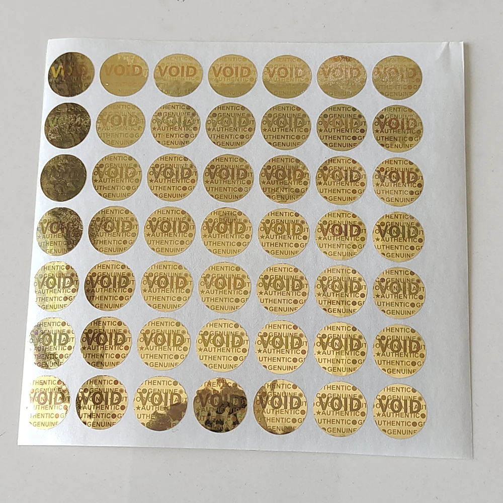 Imagem -04 - Ouro Holograma Adesivo Selo de Segurança Genuíno Honeycomb Esquerda se Removido ou Adulterado com Original 1cm 190 Pcs Cor do