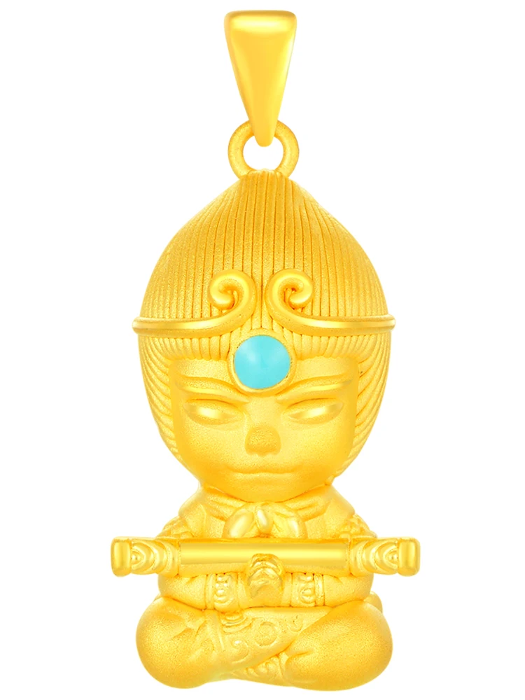 

New 999 24K Yellow Gold Pendant 3D Gold Monkey Necklace Pendant Women Gift