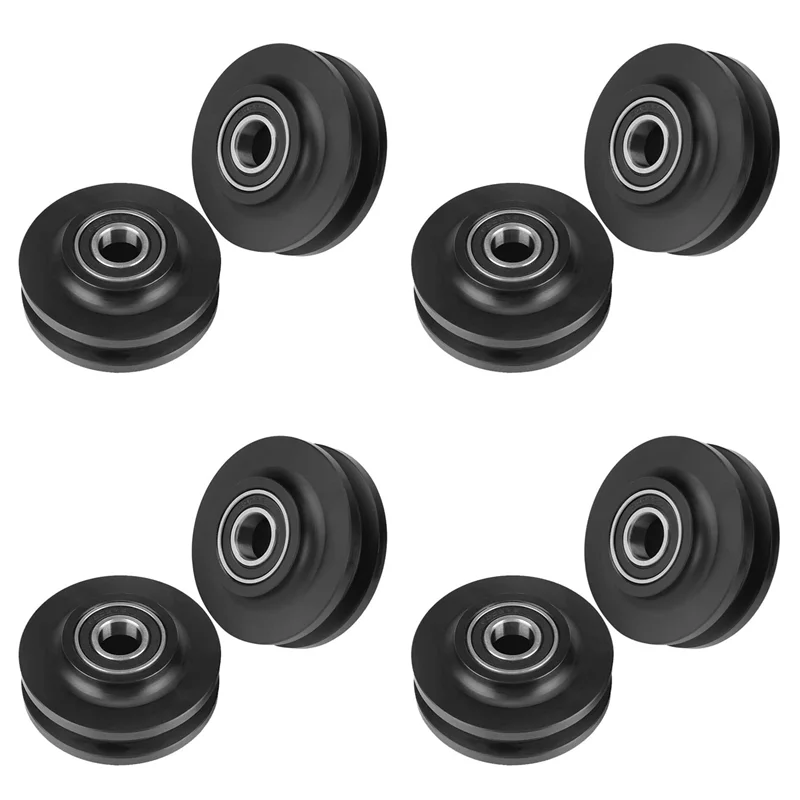 

ABLJ 8Pcs Sliding Barn Door Wheel Heavy Duty Cabinet Window Pulley Roller Quiet Sliding Door Track Perfect For DIY Barn Door
