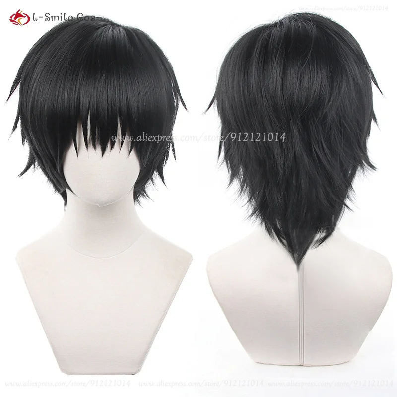 Anime Toji Fushigflats Cosplay Perruque pour Homme, Bleu, Noir, Moelleux, Degré de Chaleur, Cheveux Synthétiques Megumi, Perruques d'Halloween