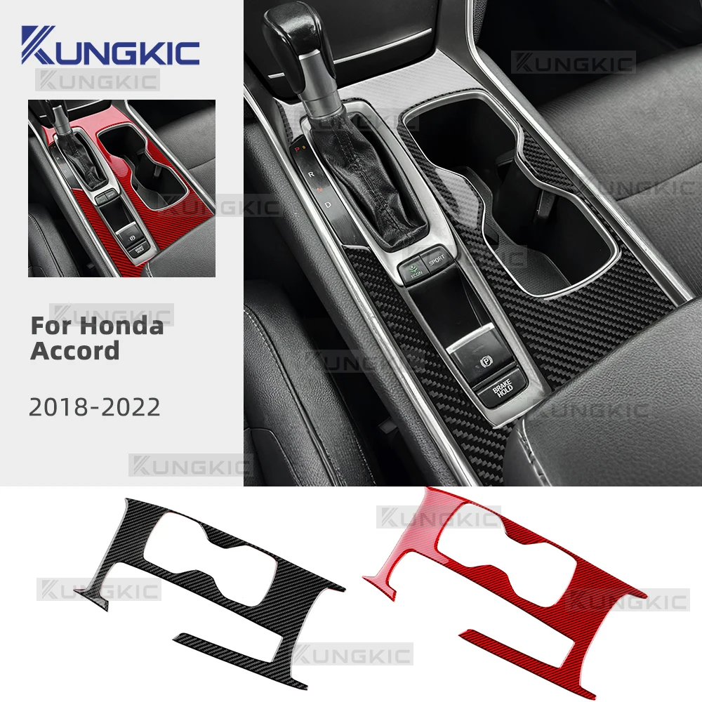 

Real Soft Carbon Fiber Sticker For Honda Accord 2018 2019 2020 2021 2022 LHD Car Gear Shift Panel Interior Trim Accessories