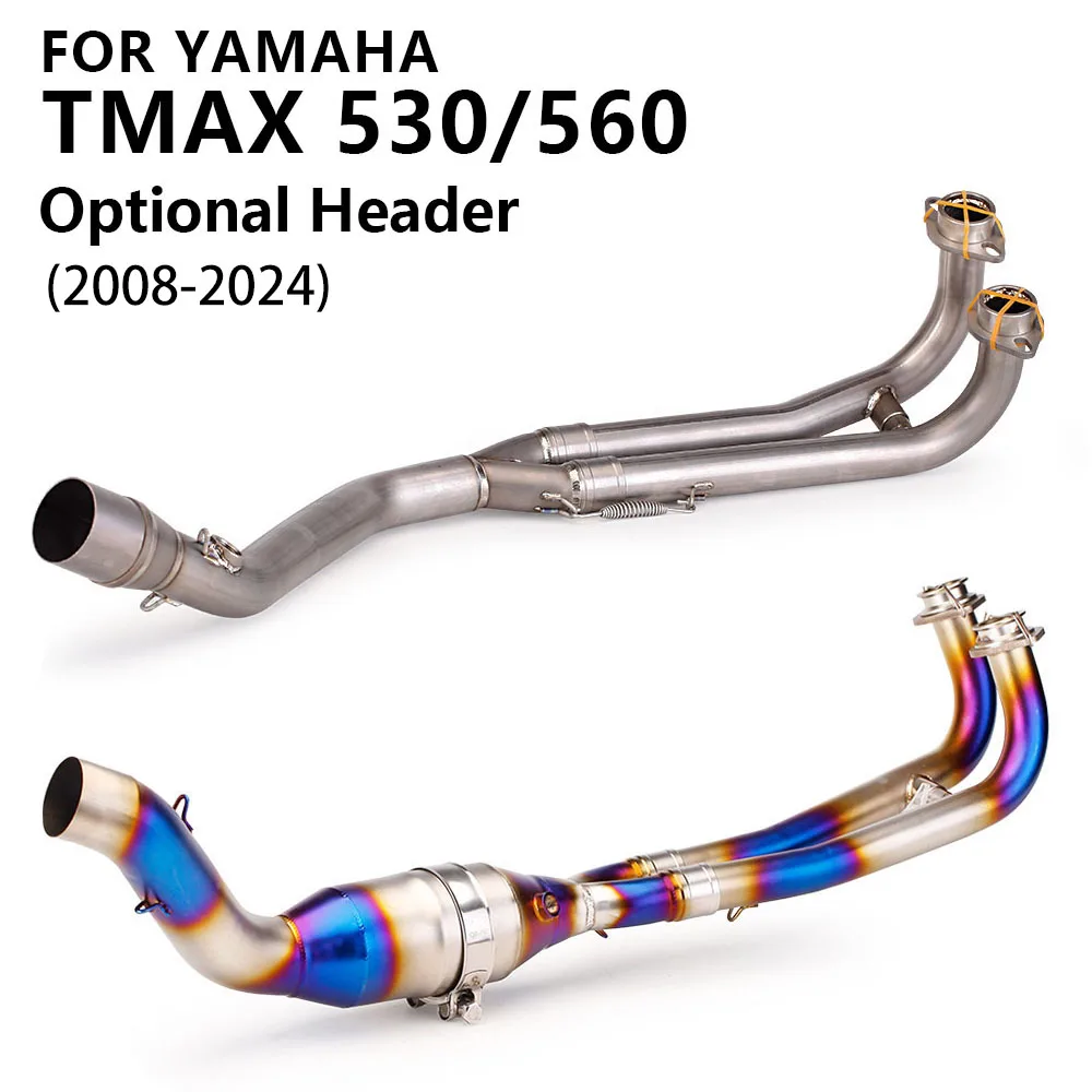 

Motorcycle Exhaust Front Link Pipe For Yamaha TMAX TMAX500 TMAX530 TMAX560 2008-2024 Scooter Escape 51mm Header Tube