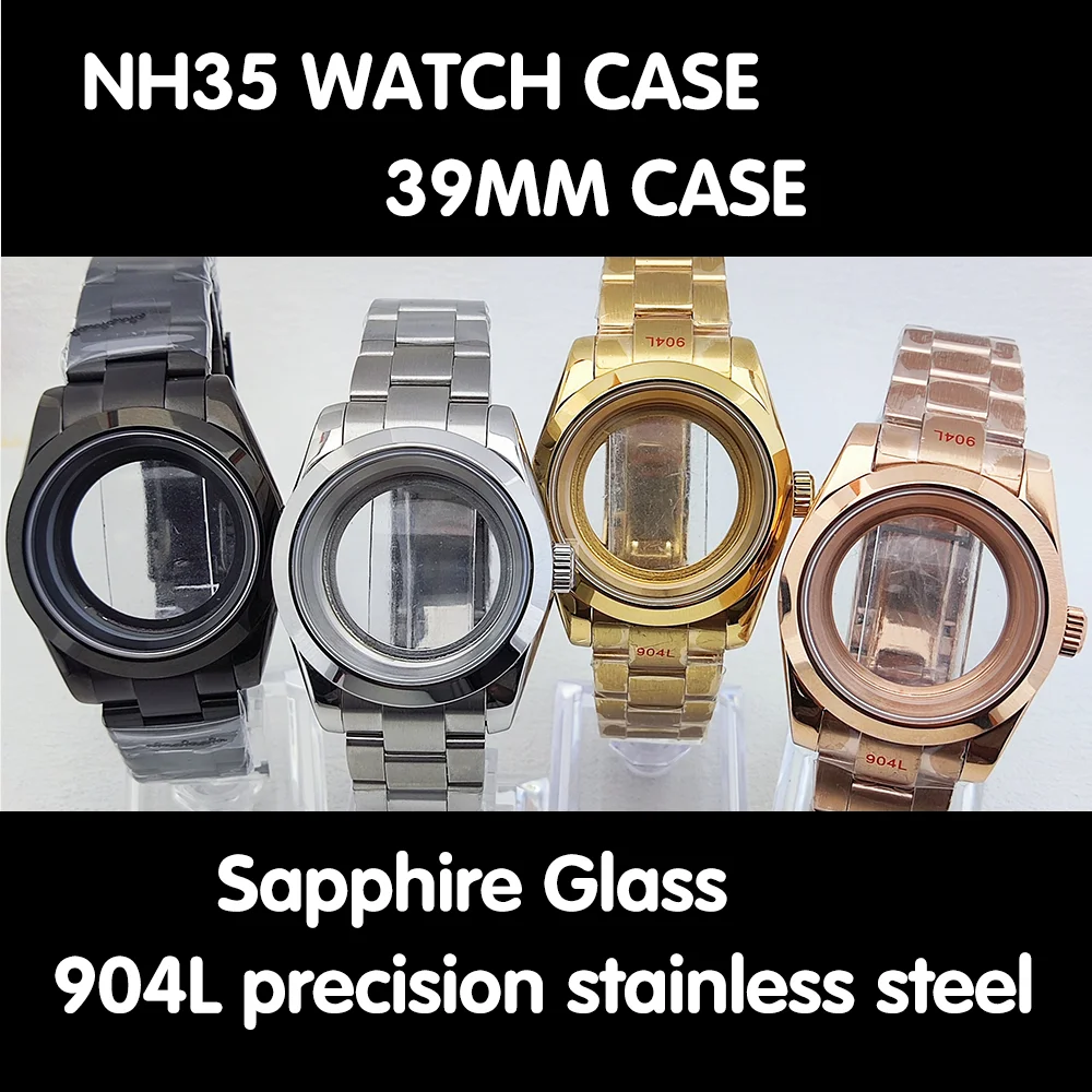 NH35 case lightning case 904L stainless steel case suitable for NH35/NH36 automatic movement case sapphire glass NH35 watch case