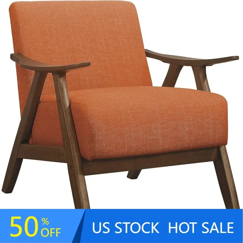 

Lexicon-Elle Accent Chair for Relaxing, Arm Rest, Wood, Orange