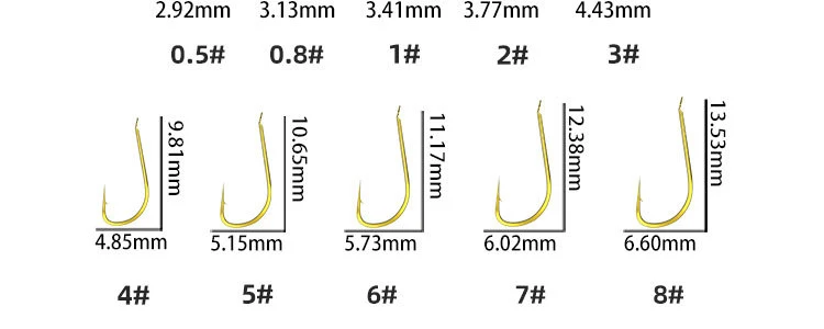 Japanischer Angelhaken aus 100C-Stahl mit hohem Kohlenstoffgehalt, golden, mit Rückenstich, zum Angeln von Karauschen in Streams, Teiche – Detail 5