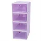 PP, PC Purple, White, Pink, Green, and Blue Stackable Rectangular Shoe box