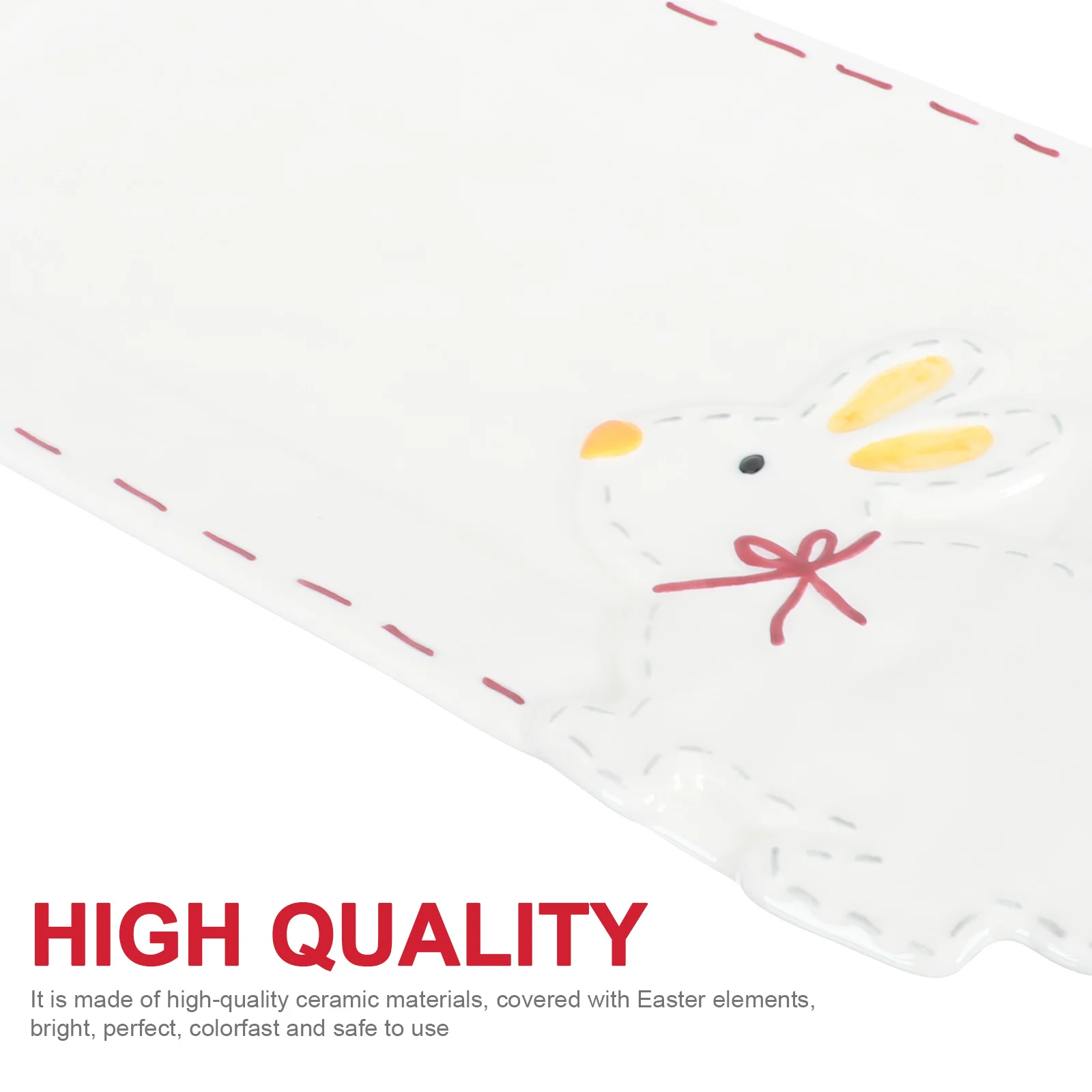 

1Pcs Easter Rabbit Plate Ceramic Creative Bunny Grid Tableware for Dinner Party Home Bar Decoration Easter Plate