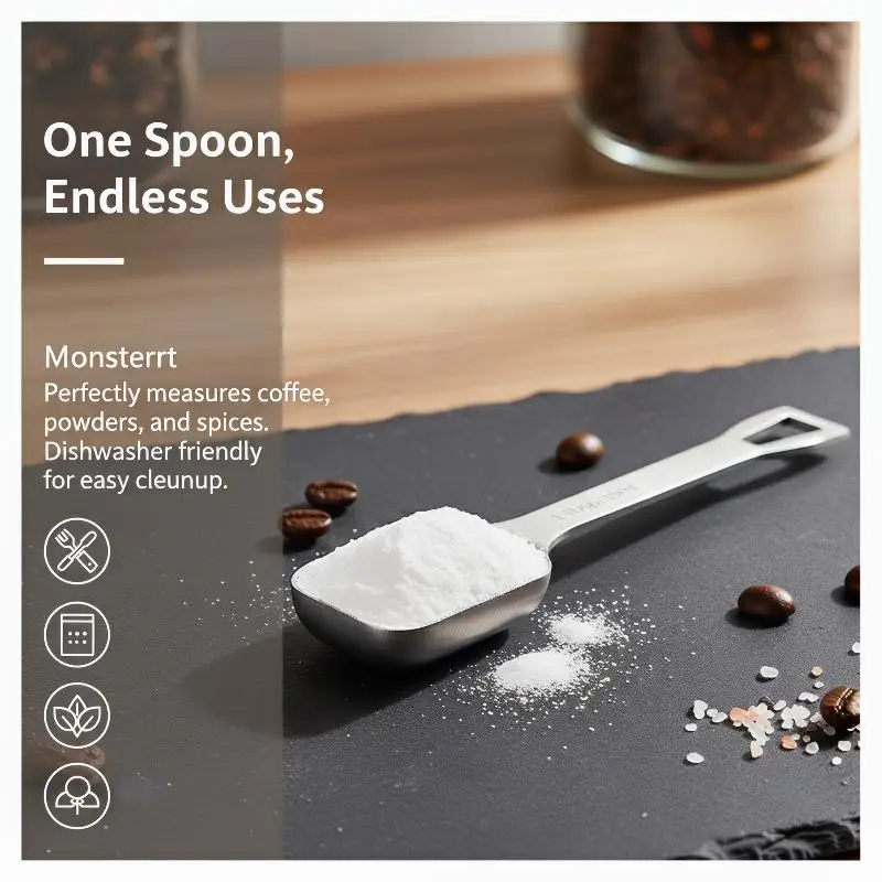 Coffee Bean Measuring Spoon 15ml 304 Stainless Steel Accurate Measures For Brewing Coffee Kitchen Use