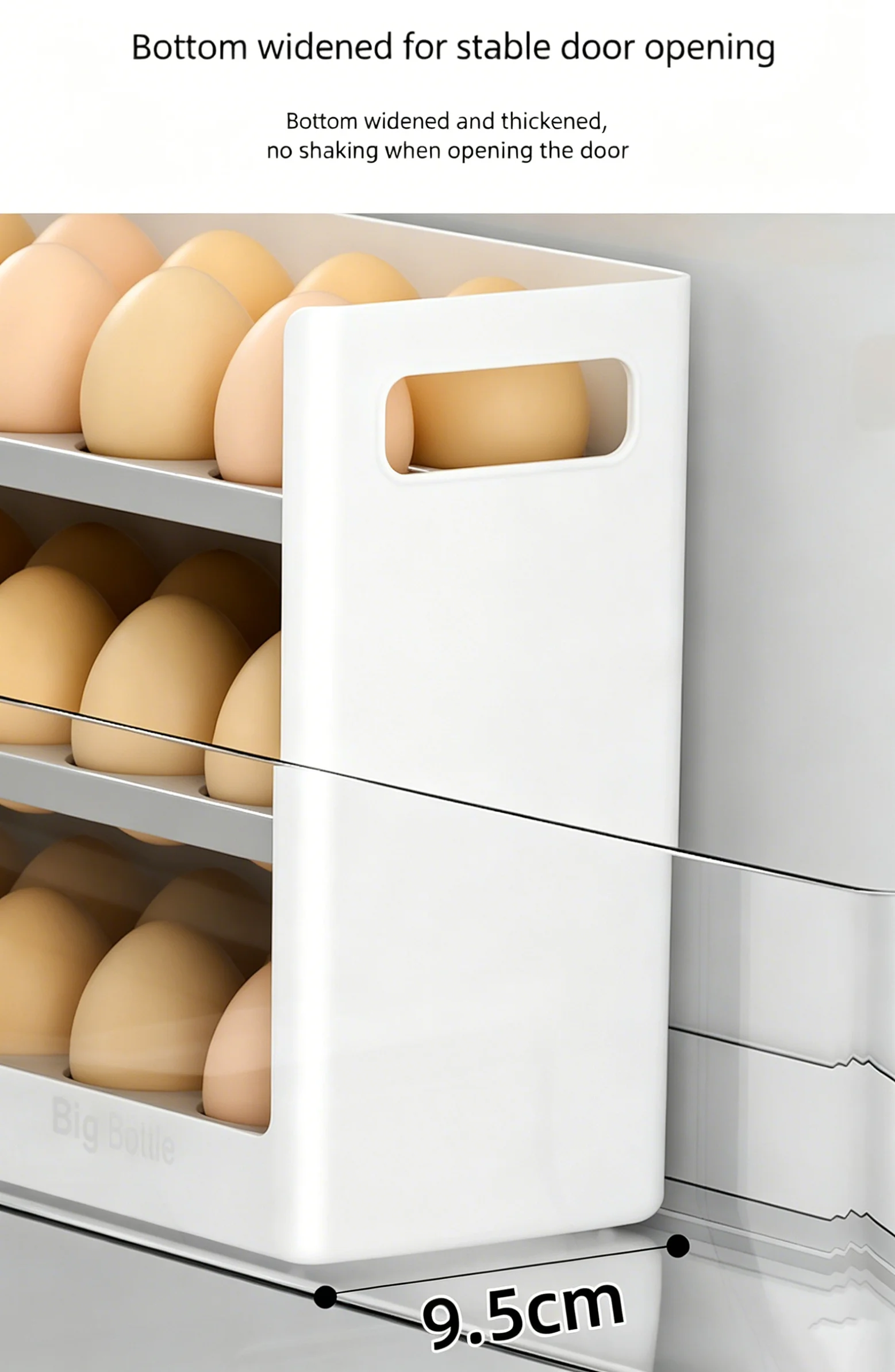 Neue Verbesserte Kühlschrank-Eier-Aufbewahrungsbox Faltbarer Seitentür-Kühlschrank-Eier-Organizer 30-Eier-Spender Aufbewahrungsbehälter – Detail 10