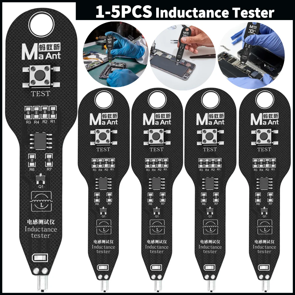 

1-5Pcs Inductance Tester Motherboard Coil Tester Inductor Detector Repair Tool Electromagnetic Induction Quick Fault Check Tools