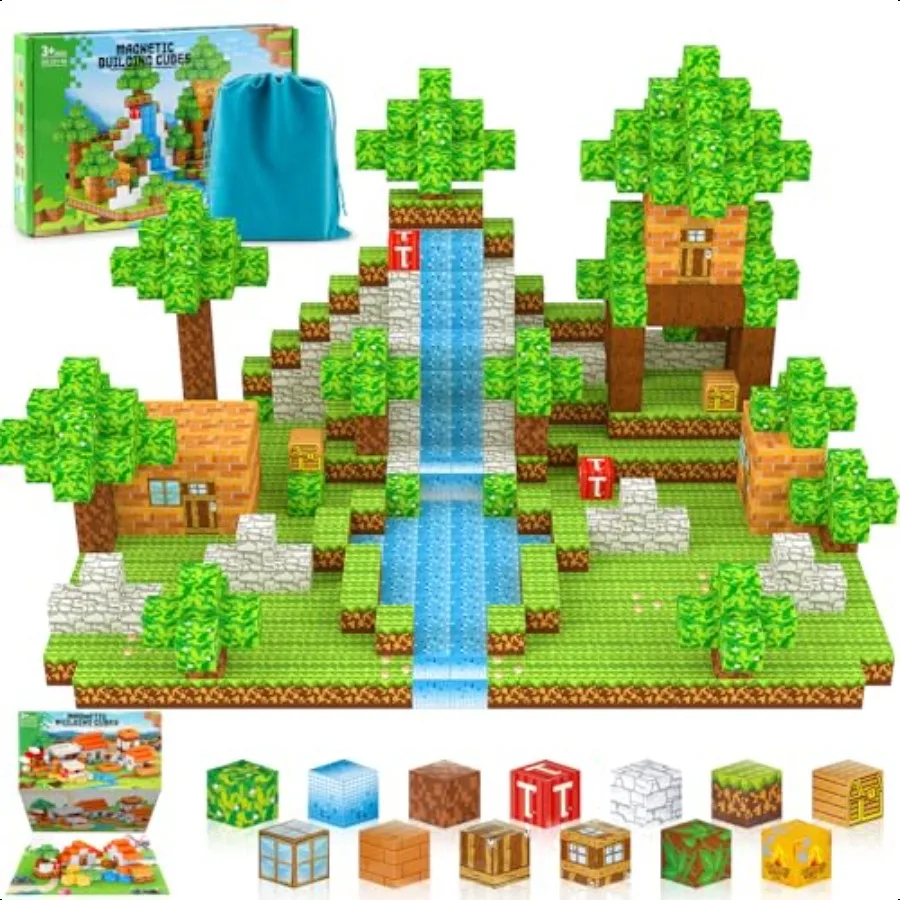 

Magnetic Blocks for Building Toys for Boys Girls Ages 35 68 812. STEM Learning Montori Fidget Sensory Cubes. Magnet Tiles Block