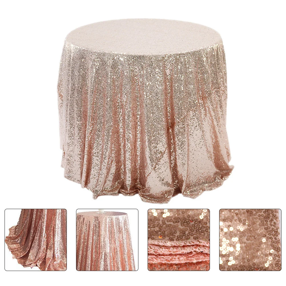 

Cake Sequin Tablecloth Cake Table Decorationss Bling Polyester Decorations Round Shape