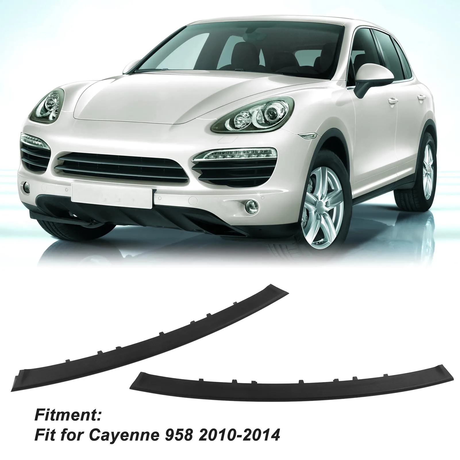 2pcs Front Bumper Center Grille Molding Trim 95850597300 for Porsche Cayenne 958 2010 to 2014