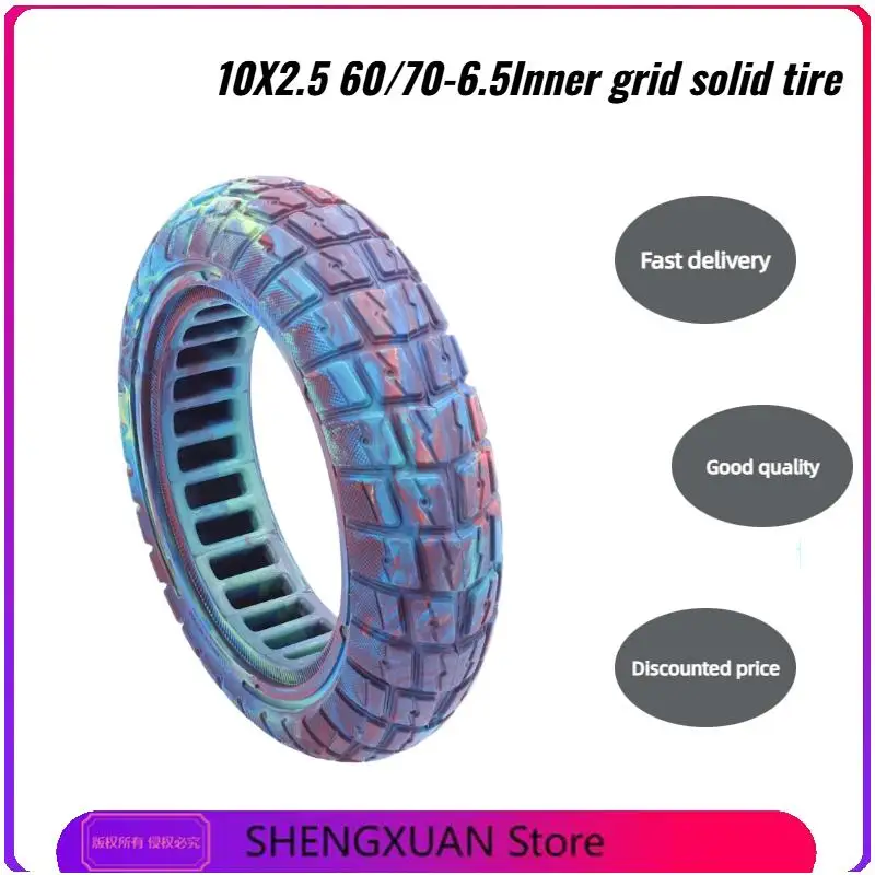 60/70-6.5 Honeycomb Hole Wheel Winter Tire For Scooter Fat 10x2.5 Tires 10 Inch Solid Electr Scooter Wheel 10x2.5 Tire Hot