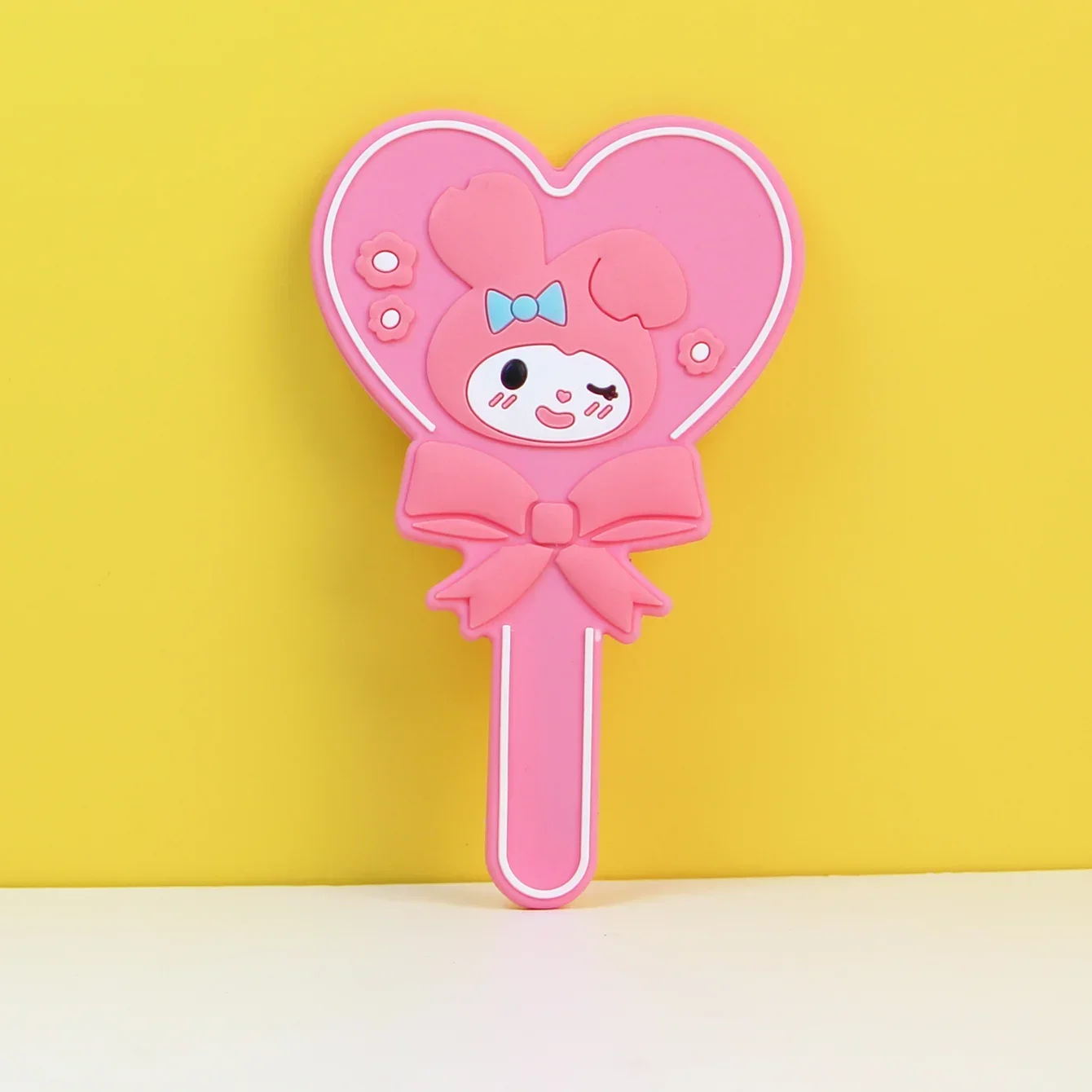 Sanurgente-Miroir de maquillage portable en silicone, petit miroir anti-chute, My Melody, Anime Love, Cartoon KuromiCinnamoroprospects, Mignon