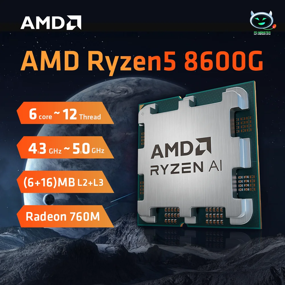 

2024 AMD Ryzen 5 8600G процессор AM5 R5 8600G 65 Вт L3 = 22 МБ встроенная графика 4,2 ГГц 6-ядерный 12-поточный процессор 4 нм игровой Новый