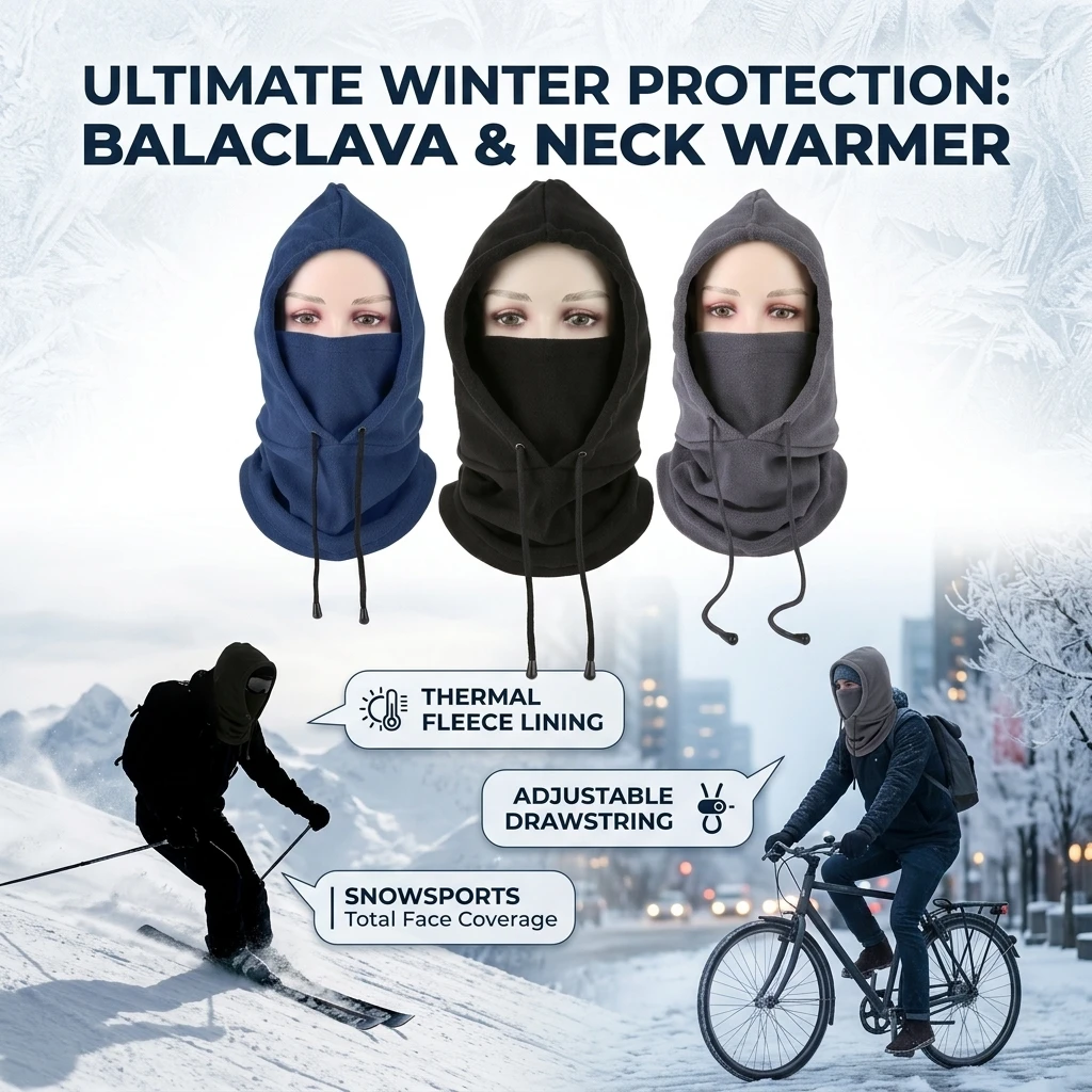 Cycling Gear Gifts - Winterbalaclava, winddichte thermische sjaal met capuchon,