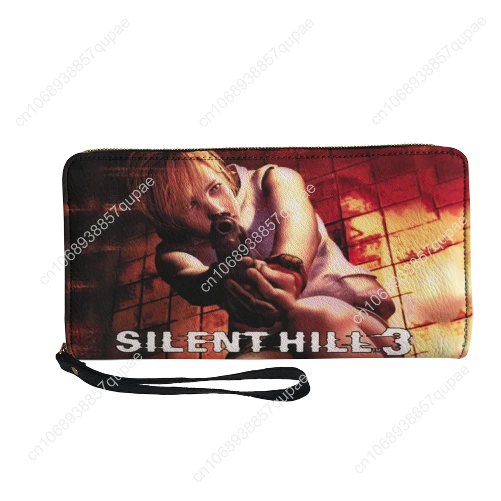 Silent Hill 3 Horror Games Wallet Purse Mens Womens Teenagers Zipper Long Wallets Double Print  Portable Wallet Gift Bag