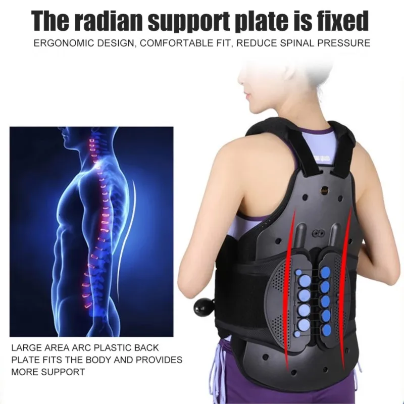 

Thoracic Full Back Brace - Treat Kyphosis, Osteoporosis, Compression Fractures, Upper Spine Injuries, Pre or Post Surgery