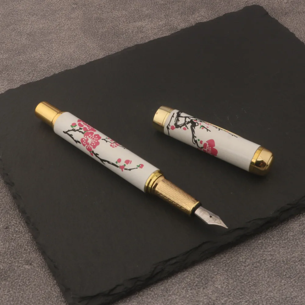 Luxury High Quality Brand New metal fountain pen exquisite traditional Chinese painting plum blossom School Office Writing view 6