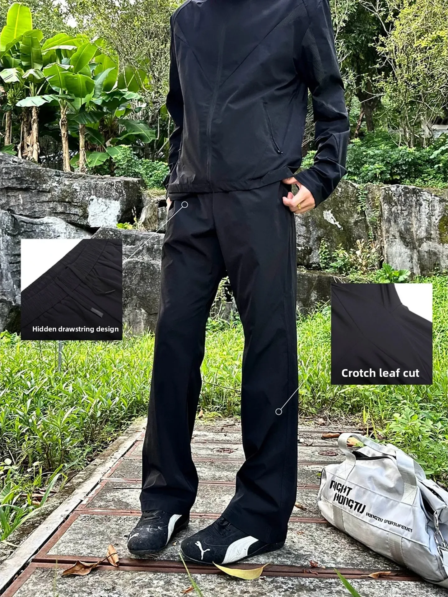 

American Sle Outdoor Waterproof Trousers Men's Autumn Le Sword Light Spor Straight Leg Micro Flared Pants