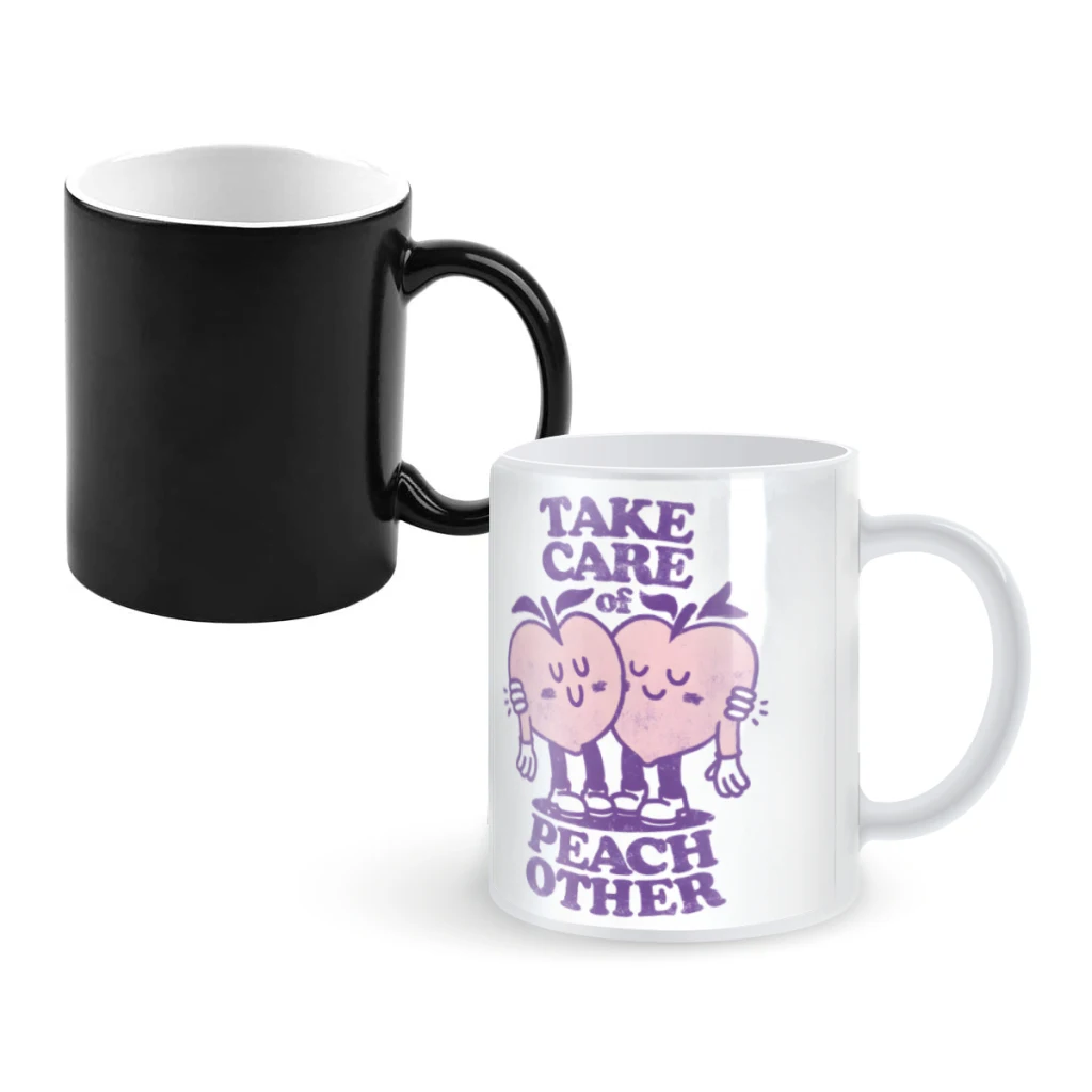 

Take Care of Peach OtherCoffee Mugs And Mug Creative Color Change Tea Cup Ceramic Milk Cups Novelty Gifts