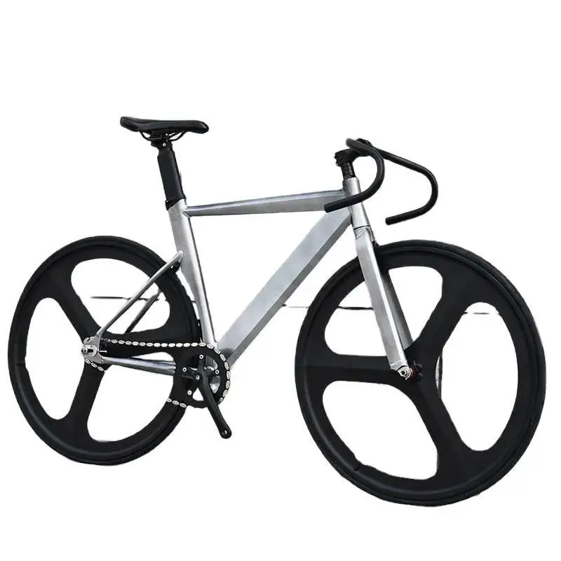 

Single Speed Fixie Hi-Ten steel Black 700c High Speed light Aluminum Alloy Fixed Gear Bike