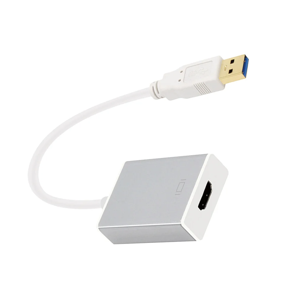 Adaptateur de câble USB 3.0 vers convertisseur, argent 1080p, affichage vidéo Hd pour Pc, ordinateur portable, projecteur, Hdtv, Support multi-écran