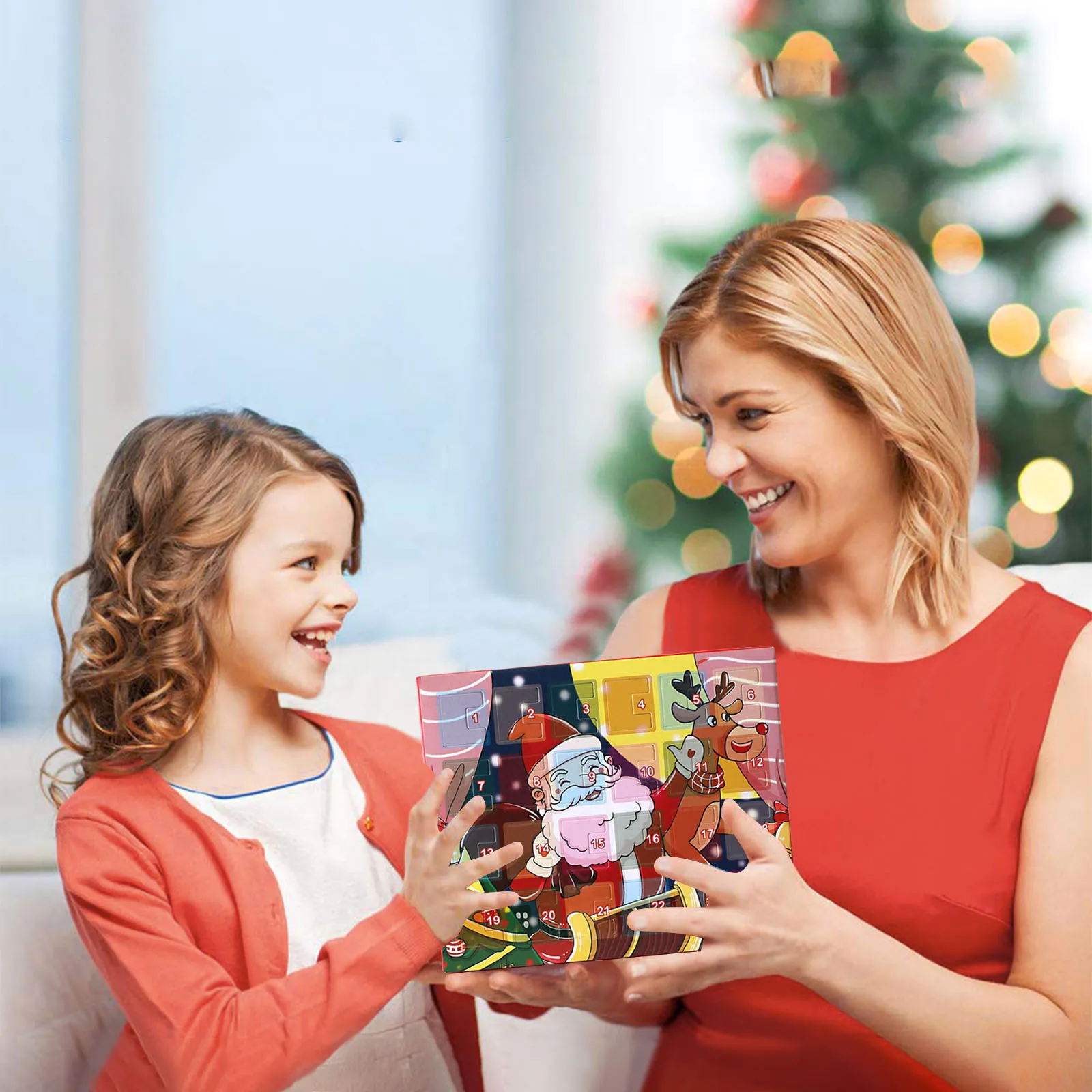 Battery Mini Lights String with Timer Countdown Christmas Advent Calendar For Kids Jewelry Set Battery Lights with Timer Indoor