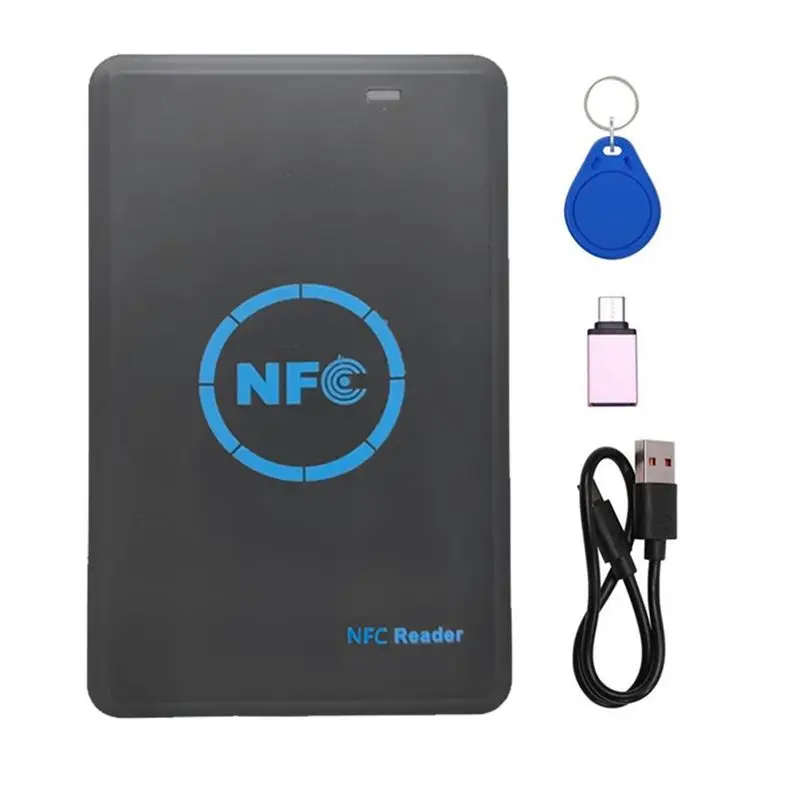 ABZZ-5-Band Smart Chip Reader/Writer +1XCUID Keychain 125K 13.56M Copier HID Duplicator Tag Clone ID IC Keychain Key Copy