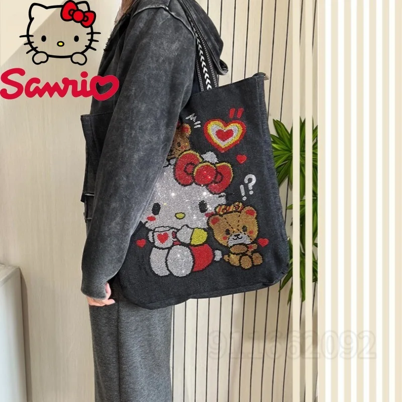 

Hello Kitty New Diamond Women's Shoulder Bag Luxury Brand Women's Bag Multifunctional Portable Women's Backpack Large Capacity