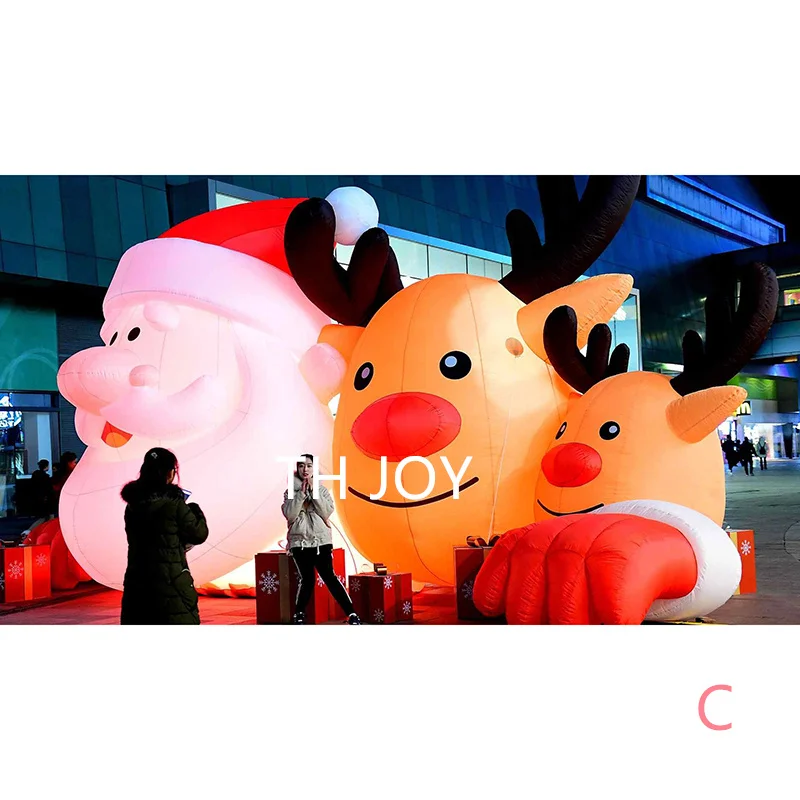 Globo de Reno de Papá Noel gigante para decoración, iluminación LED para exteriores, envío aéreo rápido a puerta